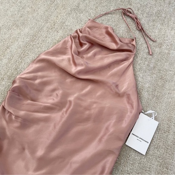 AMANDA UPRICHARD CARYN SILK HALTER BLOUSE TOP - Picture 3 of 5